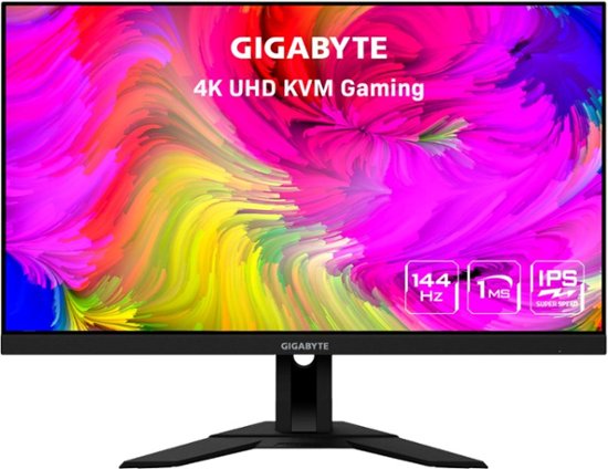 Front Zoom. GIGABYTE - 28" LED UHD FreeSync Monitor with HDR (HDMI, DisplayPort, USB) - SS IPS DISPLAY.