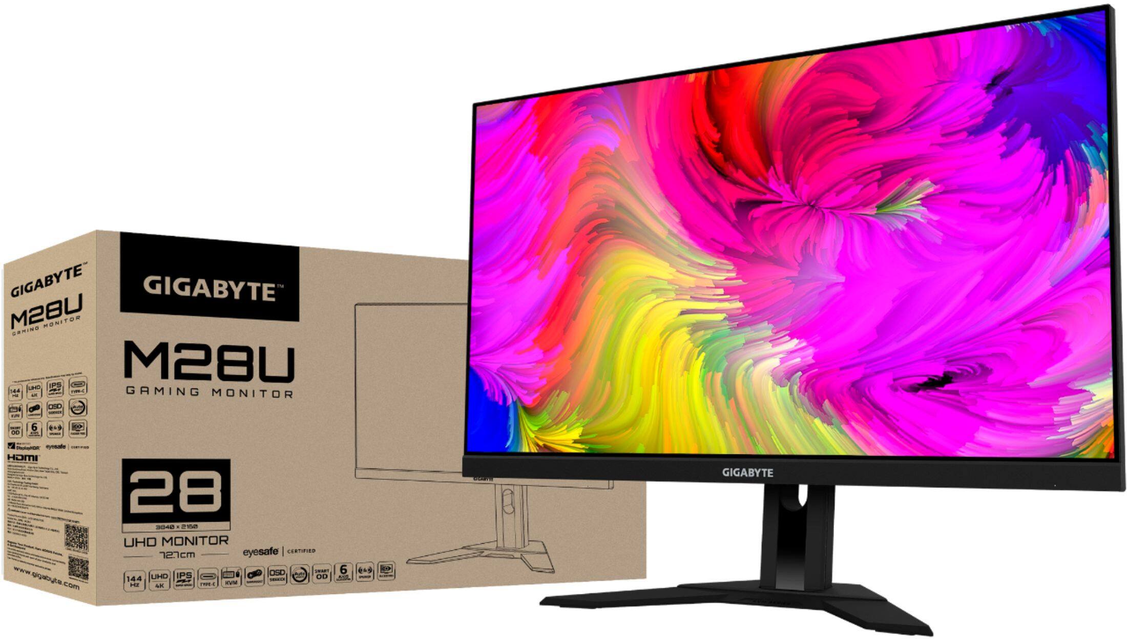 Alt View 17. GIGABYTE - M28U 28" LED 4K UHD FreeSync Premium Pro SS IPS Gaming Monitor with HDR (HDMI, DisplayPort, USB) - Black.