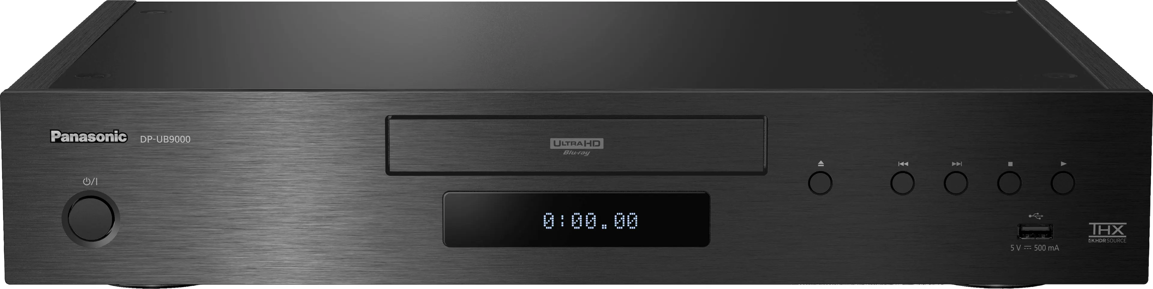 Front. Panasonic - 4K Ultra HD Streaming Blu-ray Player with HDR10+ & Dolby Vision Playback,THX Certified, Hi-Res Sound-DP-UB9000 - Black.