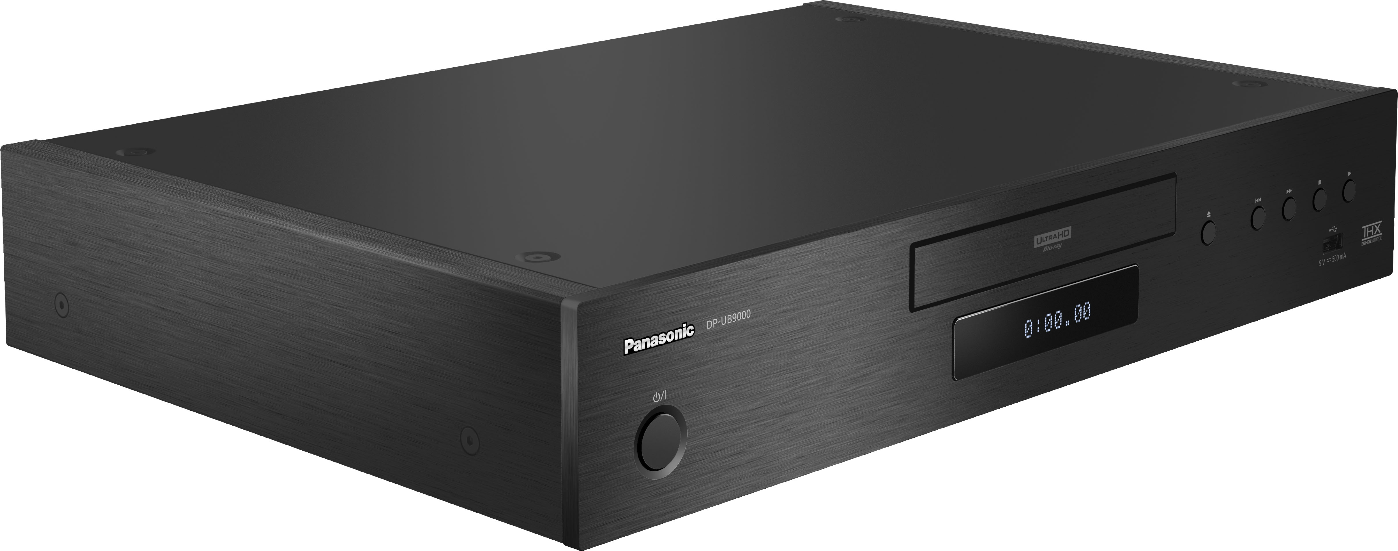 Left View: Panasonic - 4K Ultra HD Streaming Blu-ray Player with HDR10+ & Dolby Vision Playback,THX Certified, Hi-Res Sound-DP-UB9000 - Black