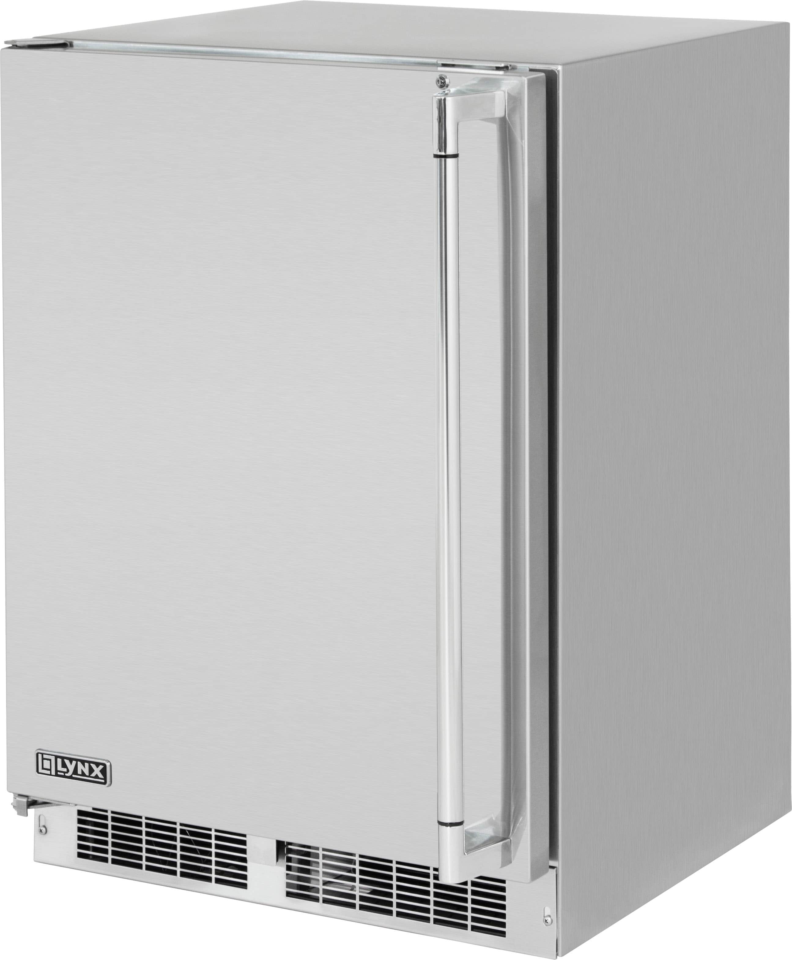 Front. Lynx - 24" 5.3 Cubic ft. Freestanding Refrigerator - Solid door_Left Hinge - Stainless.