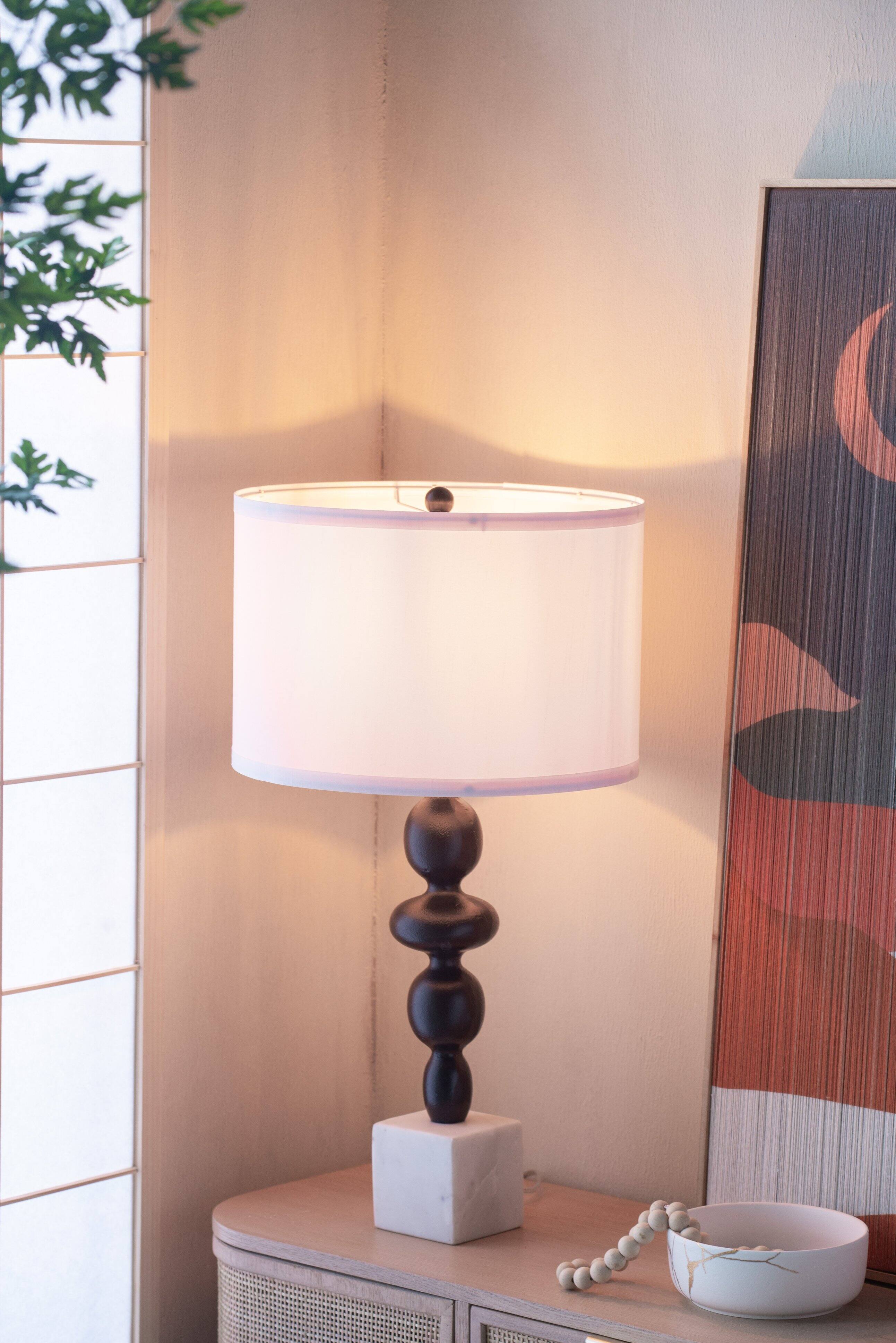 Back. Dexmalle - Dexmalle-Table Lamp with Round Four Tiered Body-Black and White.