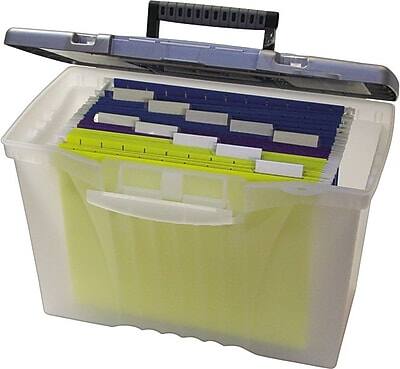 Alt View 1. Storex - Storex Portable File Storage Box With Organizer Lid, Letter/Legal Size, Clear (STX61511U01C) - Clear.