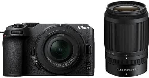 Nikon NIKKOR Fnt Fi2 046 N DX VR 16-50mm 7 30 5 DX 50-250/4.5-6.3

Nikon Z 30

Nikon DX 50-250/4.5-6.3