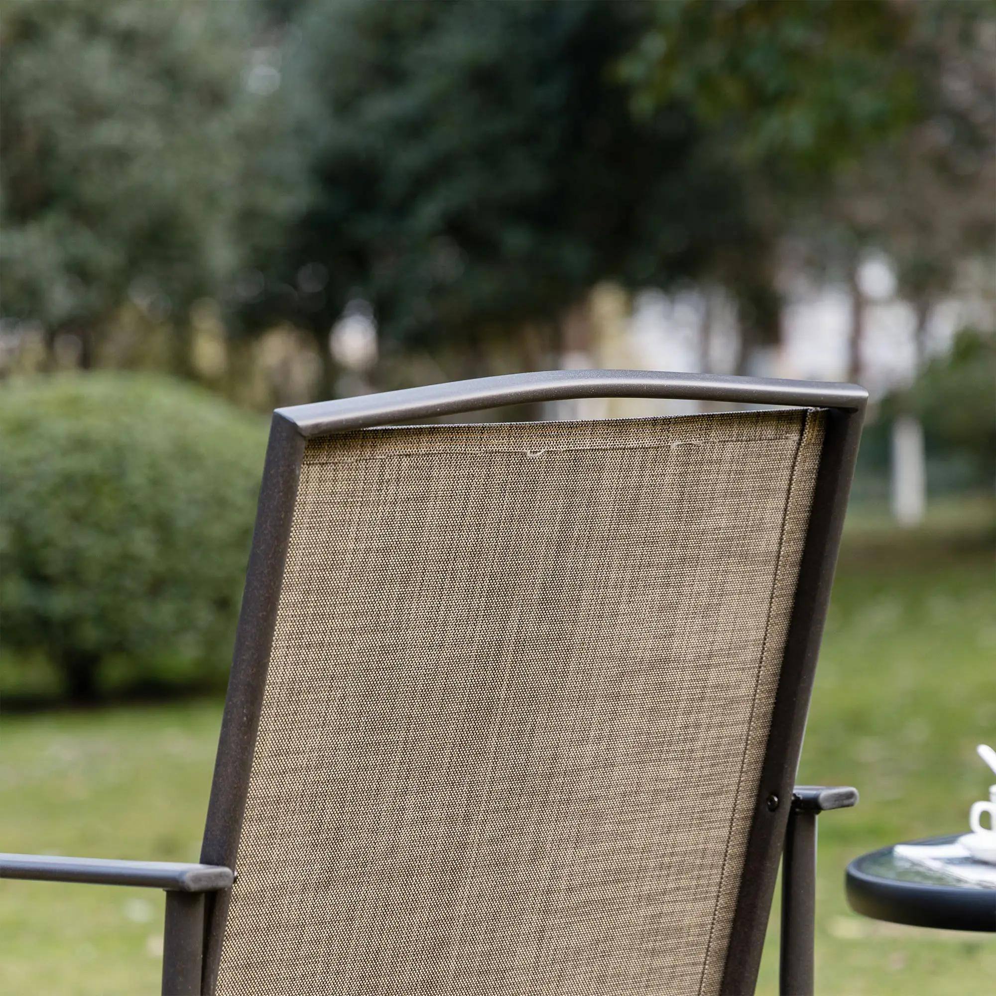 Back. Resenkos - Resenkos Outdoor Swing Set, Patio Rocking Chairs with Mesh Fabric, Steel Frame, Garden, Backyard Seating, Brown - Brown.