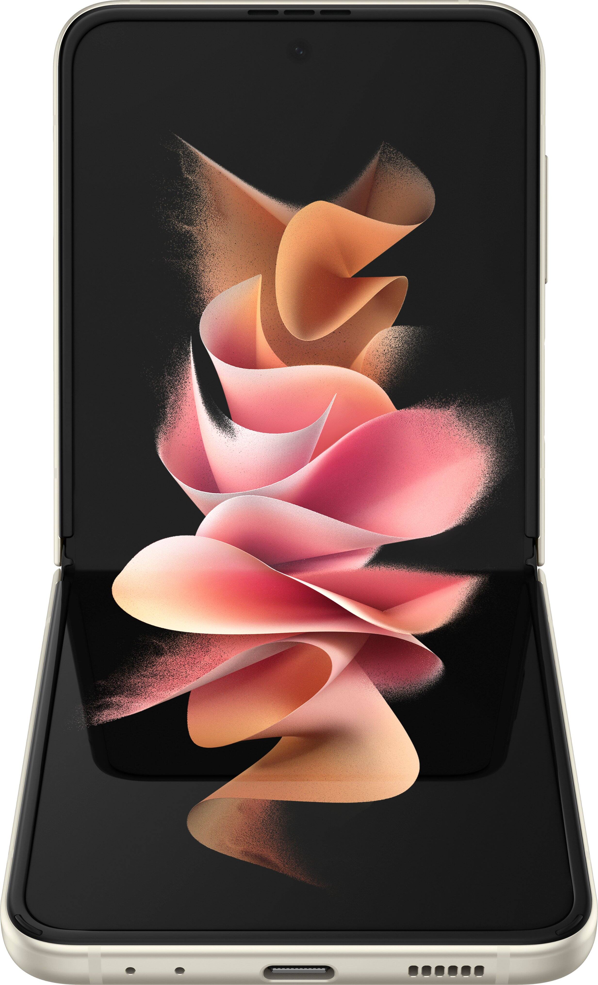 Alt View 12. Samsung - Galaxy Z Flip3 5G 128GB (Unlocked) - Cream.