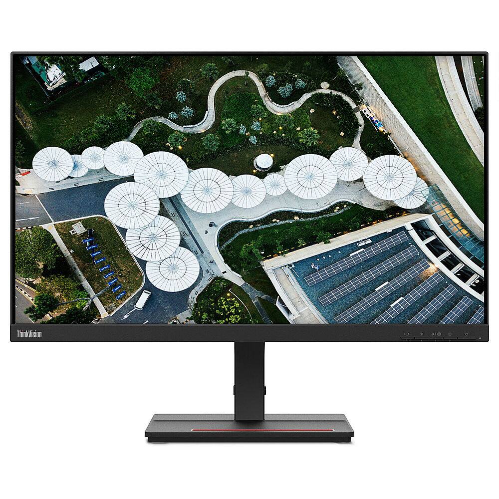 Front. Lenovo - ThinkVision S24e-20 23.8" LED Monitor (HDMI, VGA) - Black.