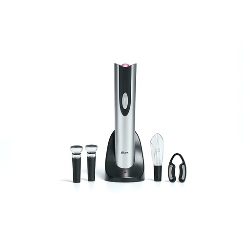 Oster 4in1 Wine Savoring Experience with Cordless Electric Wine Opener, Wine Kit - Silver