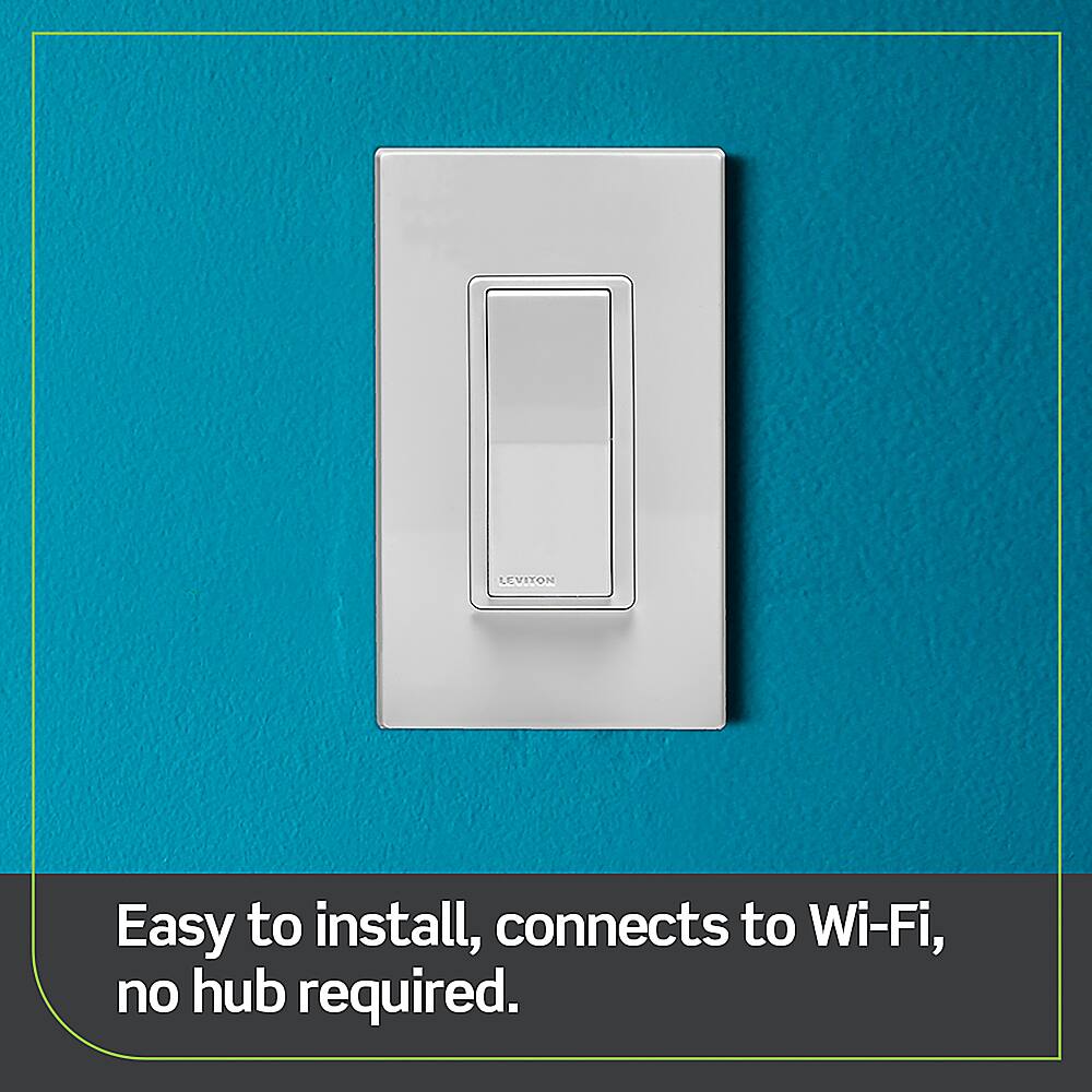 Alt View 12. Leviton - Decora Smart Gen2 WiFi Switch - White.