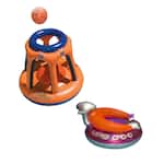 Swimline - Basketball Hoop Toy & UFO Lounge Chair Swimming Pool Float w/Squirt Gun