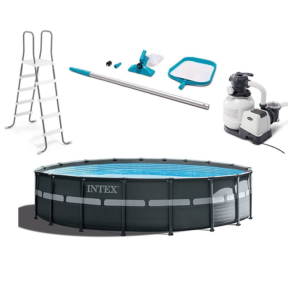 Alt View 11. Intex - 18ft x 52in Ultra XTR Round Frame Above Ground Pool Set and Cleaning Kit.