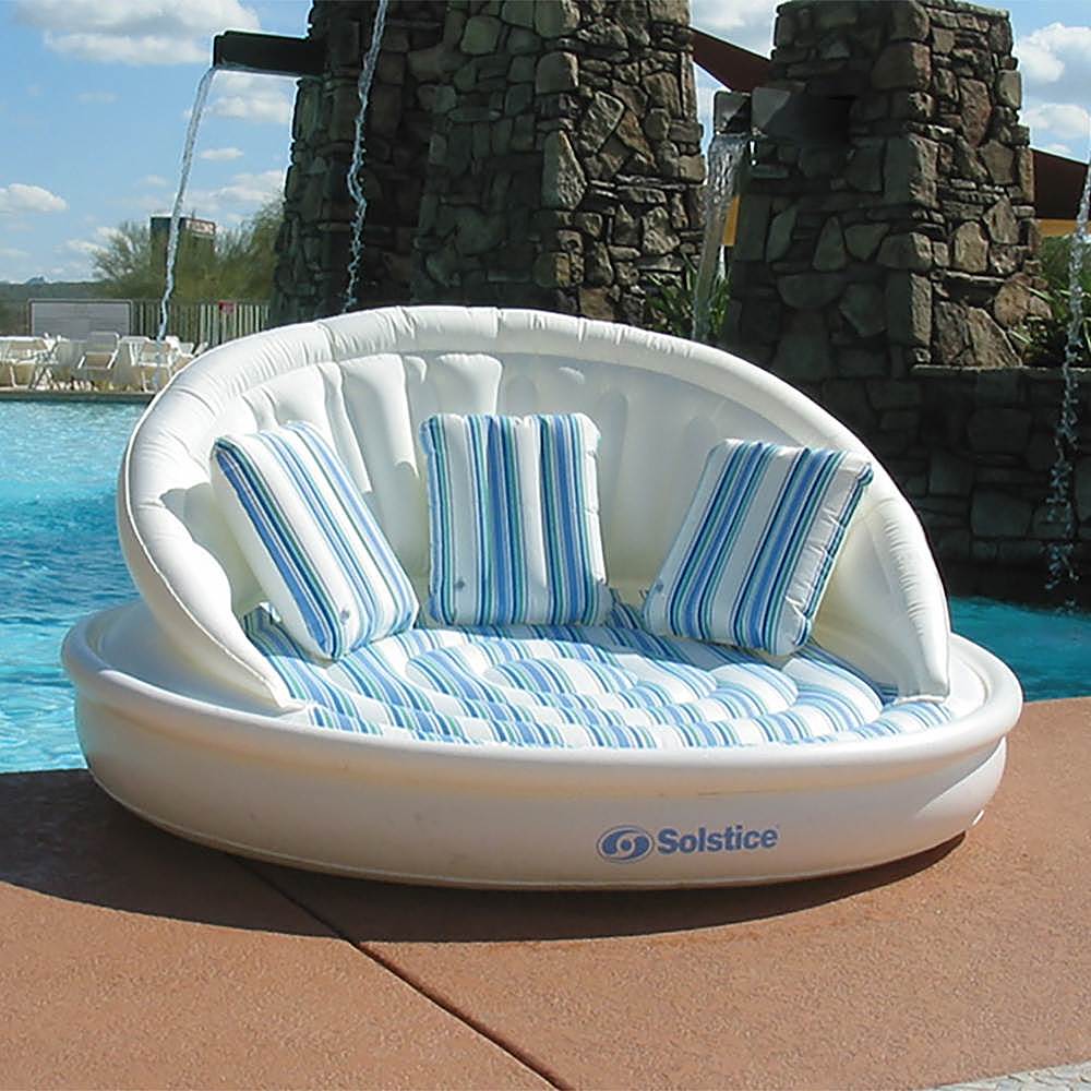 Alt View 11. Swimline - Inflatable 3 Person Couch Float Raft w/ Pump.
