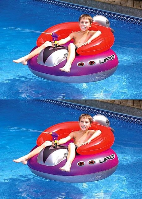 Front Zoom. Swimline - Swimming Pool UFO Squirter Toy Inflatable Lounge Chair Floats.