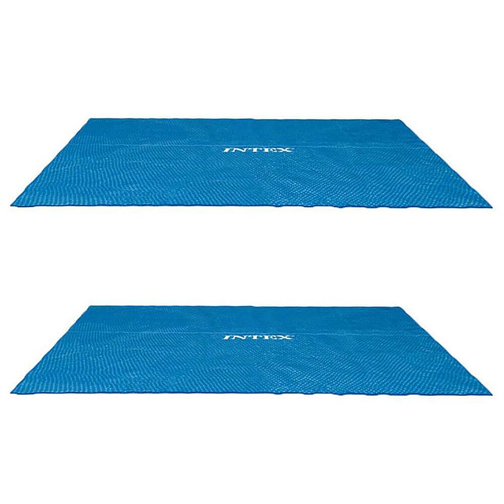 Intex - 9 x 18 Foot Rectangular Solar Frame Set Swimming Pool Cover (2 Pack)