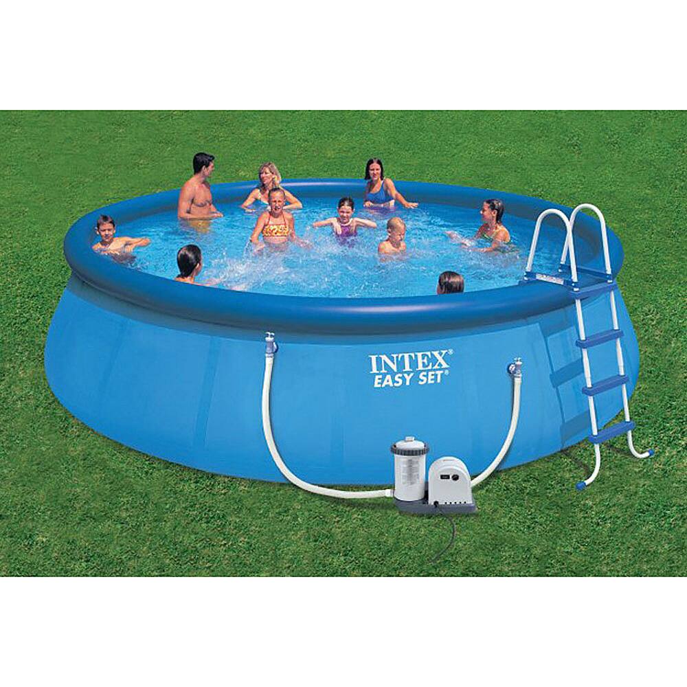 Alt View 15. Intex - 18ft x 48in Easy Set Swimming Pool Kit w/ 1500 GPH GFCI Filter Pump - Blue.