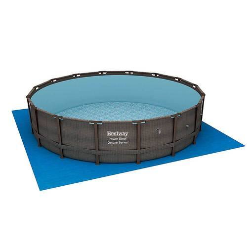 Summer Waves Above Ground Rectangle Frame Swimming Pool Set - Brown