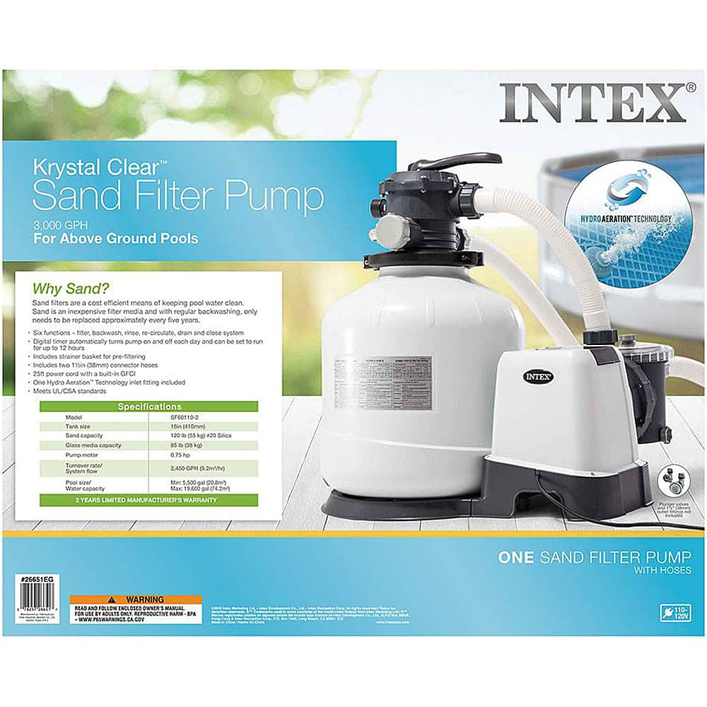 Customer Reviews: Intex 3000 GPH Pool Sand Filter Pump W/Krystal Clear ...