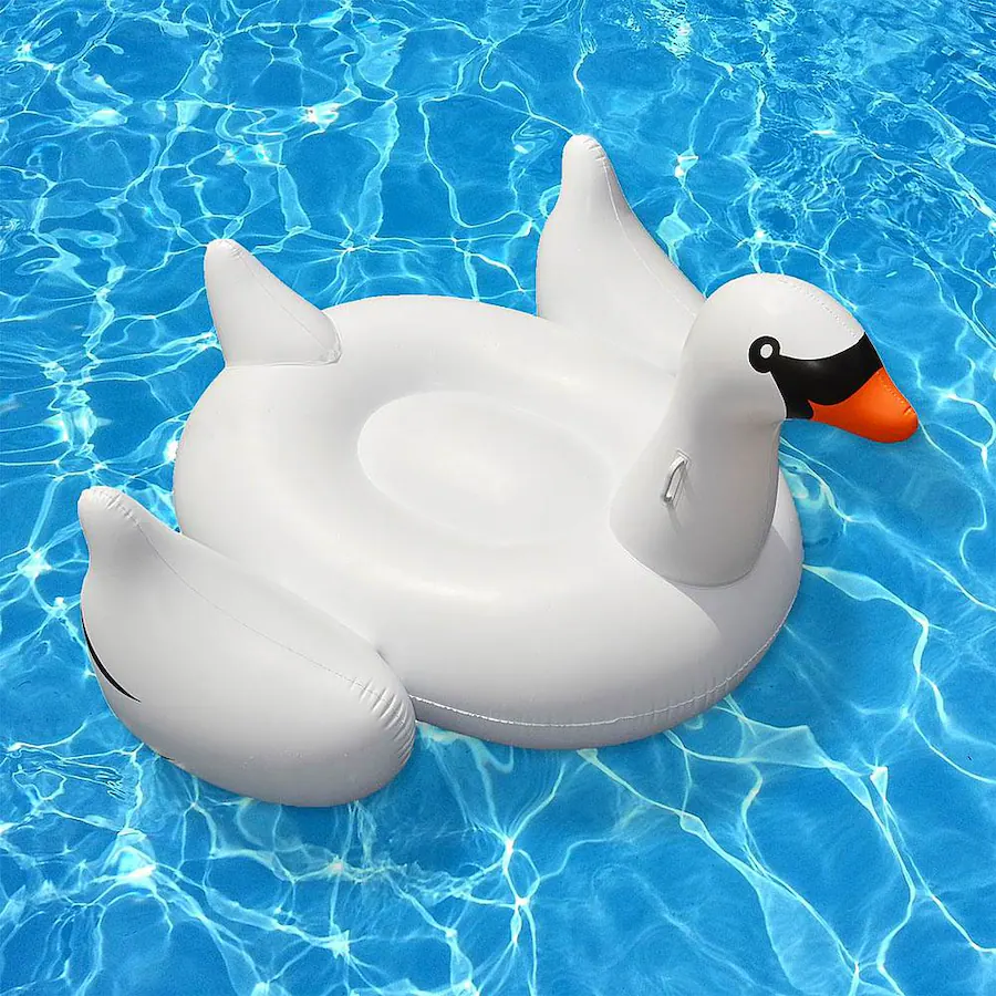 Swimline Giant Swan Inflatable Ride On Swimming Pool Raft Float White ...
