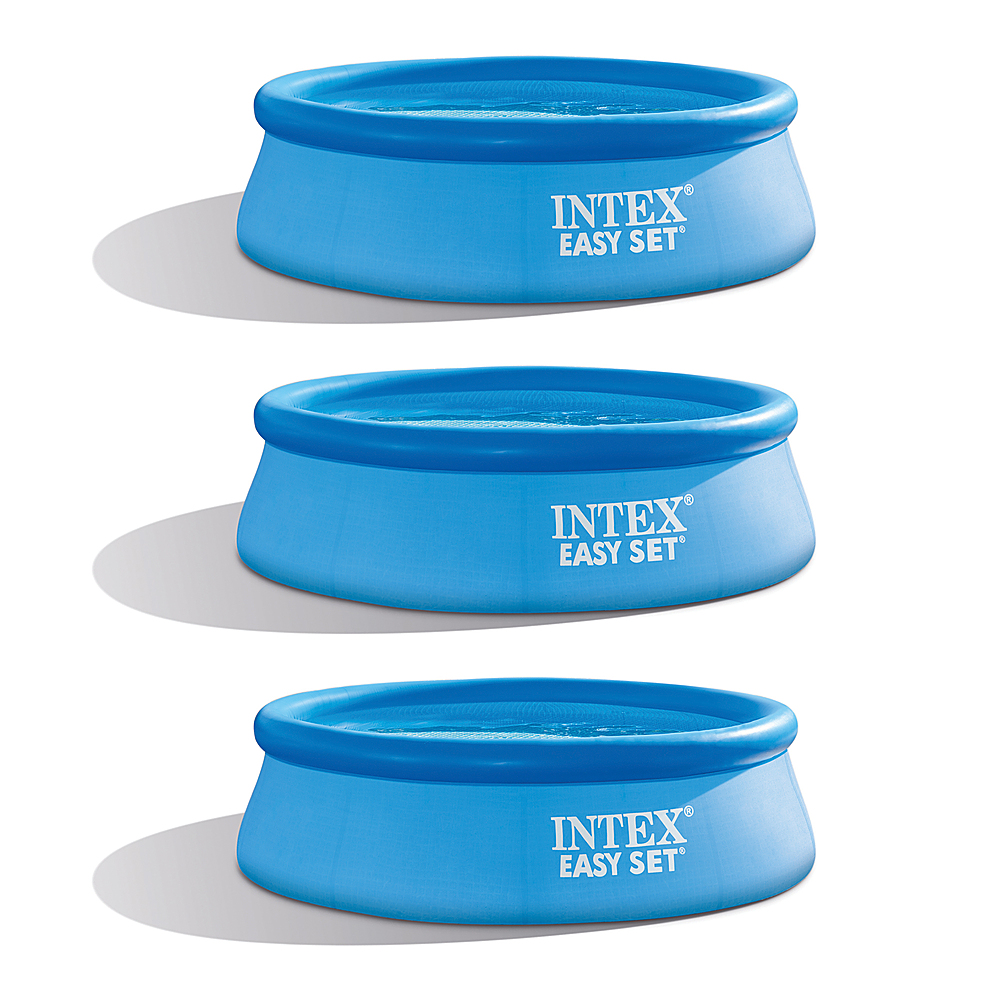 Intex - 8ft x 30in Easy Set Inflatable Round Above Ground Swimming Pool (3 Pk) - Blue