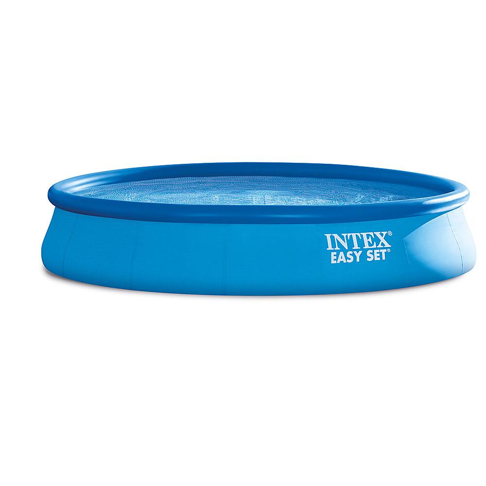 Intex - 15 foot x 33 inch Inflatable Above Ground Swimming Pool with Pool Chemical Kit - Blue