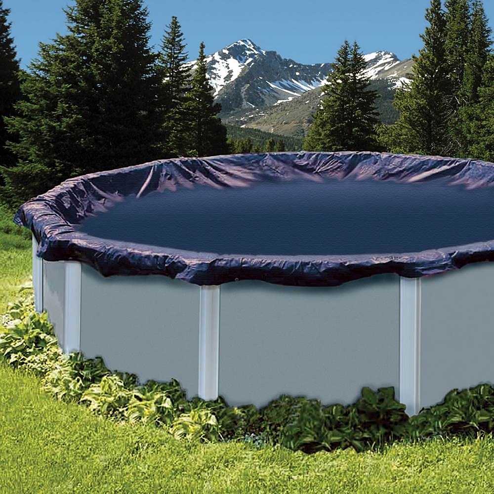 Round Above Ground Swimming Pool Winter Cover & Leaf Net 