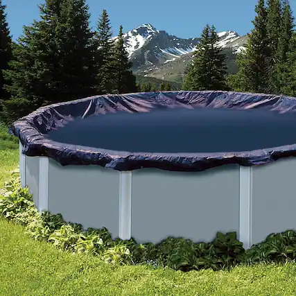 Front. Swimline - Round Above Ground Swimming Pool Leaf Net Cover for Winter Cover.
