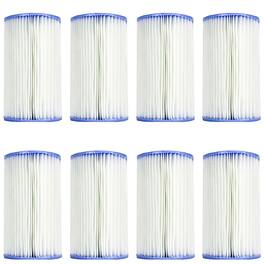 Intex - Swimming Pool Easy Set Type B Replacement Filter Pump Cartridge (8 Pack) - Multi