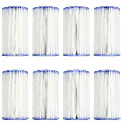 Front. Intex - Swimming Pool Easy Set Type B Replacement Filter Pump Cartridge (8 Pack).