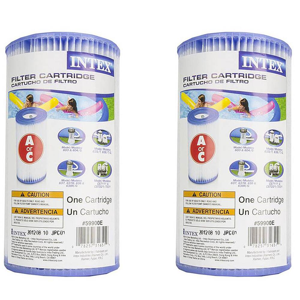 Front. Intex - 29000E Pool Easy Set Type A Replacement Filter Pump Cartridge, (2 Pack).