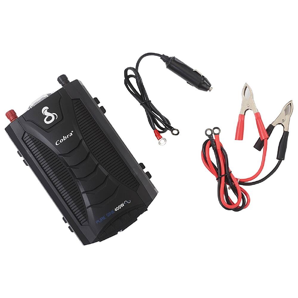 Alt View 1. Cobra - PURE SINE 400 Watt Power Inverter with Fast Charge USB - Black.
