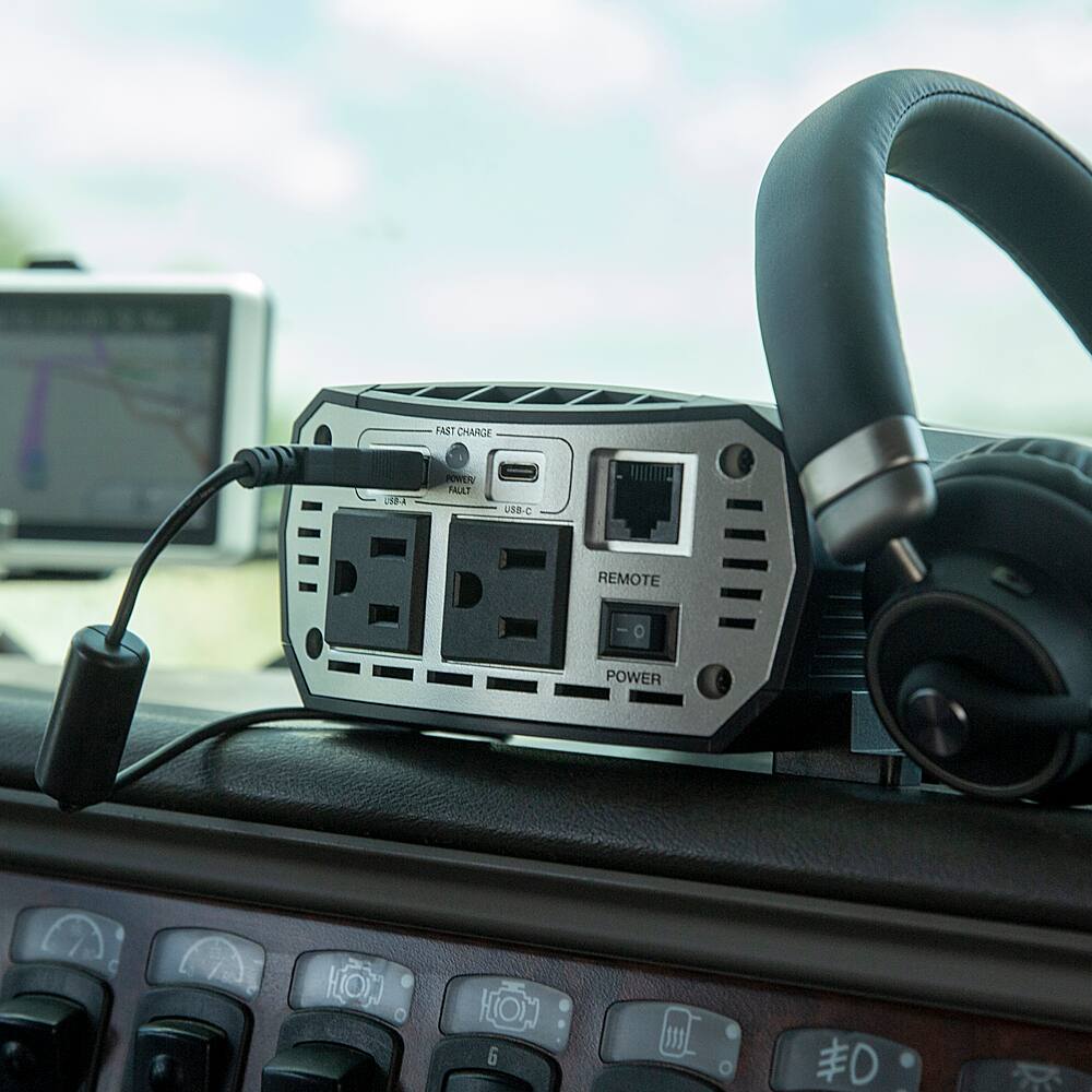 Alt View 12. Cobra - PURE SINE 400 Watt Power Inverter with Fast Charge USB - Black.