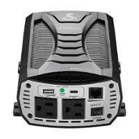 Cobra - PURE SINE 400 Watt Power Inverter with Fast Charge USB - Black - Front_Zoom