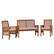 Angle. Walker Edison - Modern 3-Piece Slat-Back Acacia Wood Chat Set - Brown.