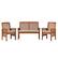 Front. Walker Edison - Modern 3-Piece Slat-Back Acacia Wood Chat Set - Brown.