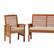 Alt View 11. Walker Edison - Modern 3-Piece Slat-Back Acacia Wood Chat Set - Brown.