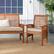 Alt View 15. Walker Edison - Modern 3-Piece Slat-Back Acacia Wood Chat Set - Brown.