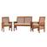 Left. Walker Edison - Modern 3-Piece Slat-Back Acacia Wood Chat Set - Brown.