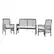 Left. Walker Edison - Modern 3-Piece Slat-Back Acacia Wood Chat Set - Grey Wash.