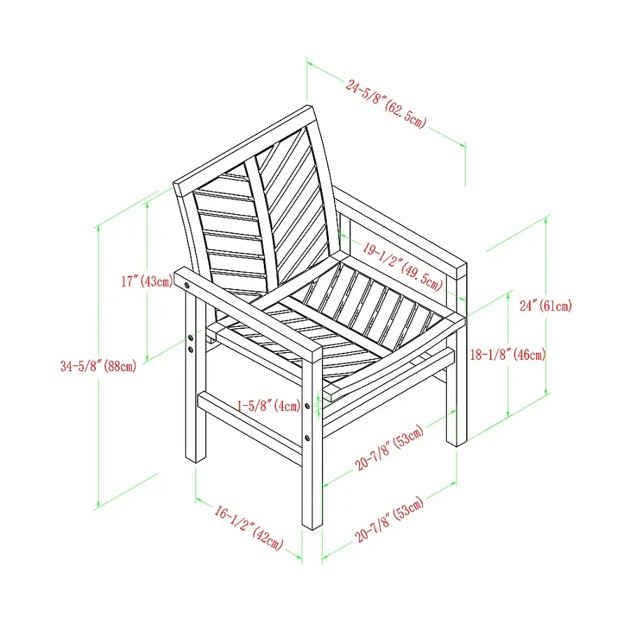 Alt View 40. Walker Edison - Windsor Acacia Wood Patio Chairs, Set of 2 - White Wash.