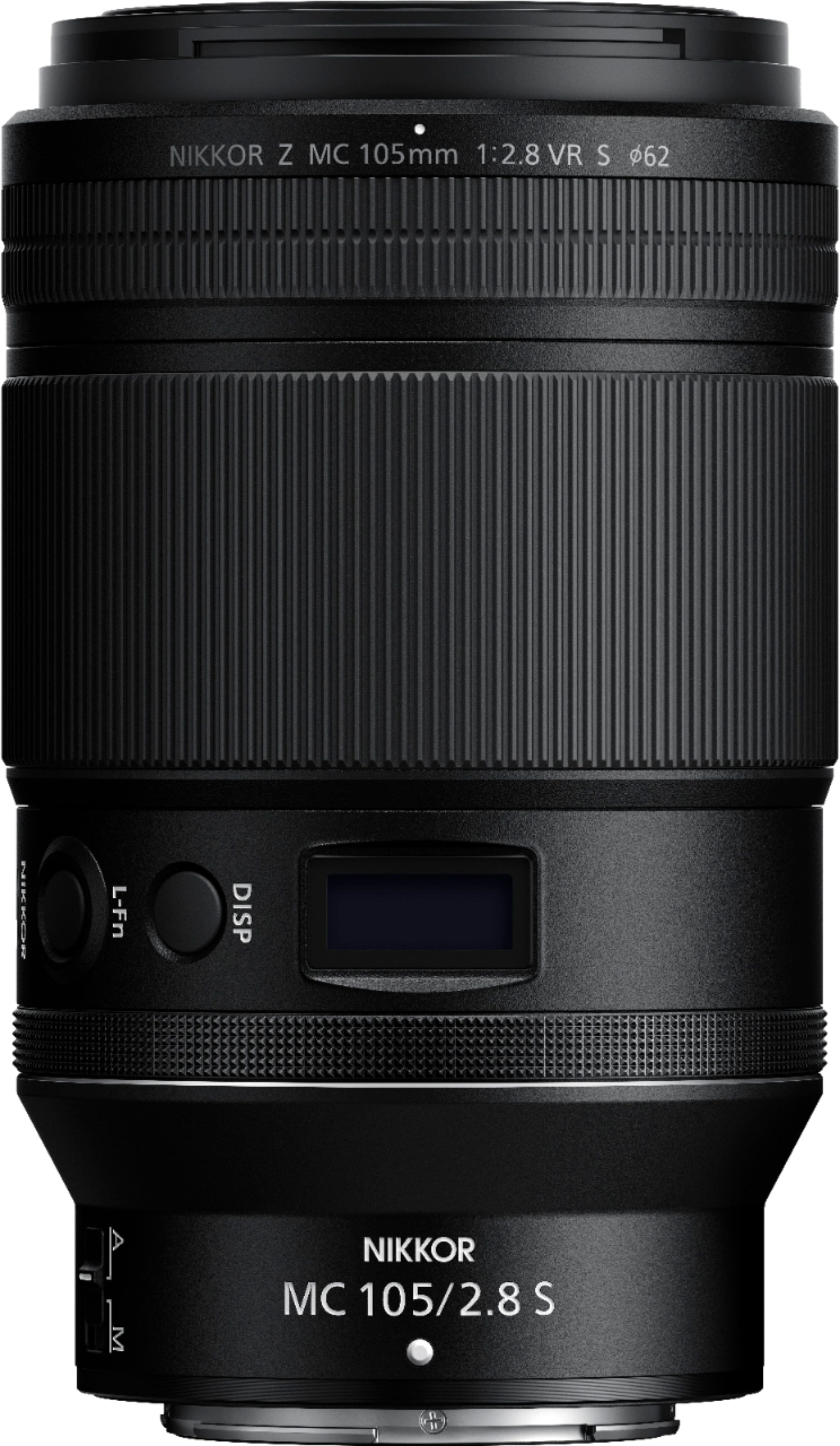 Front. Nikon - NIKKOR Z MC 105mm f/2.8 VR S Macro Lens for Z Series Mirrorless Cameras - Black.