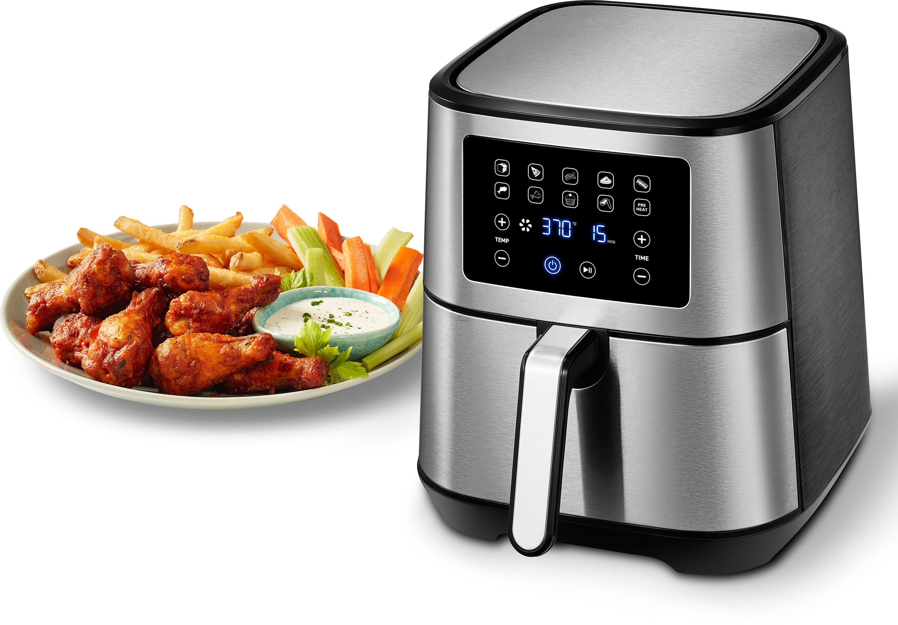 Insignia™ - NS-AF5MSS2 5 Qt. Analog Air Fryer - Stainless Steel - Upscaled