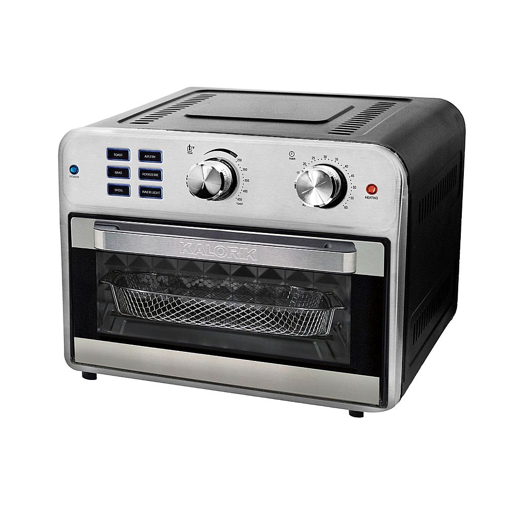 Left View: Kalorik - 22 qt. Digital Air Fryer Toaster Oven - Black