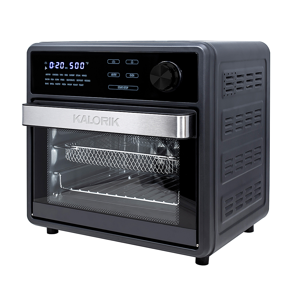 Left View: Kalorik - MAXX Touch 16 qt. Air Fryer Oven - Black
