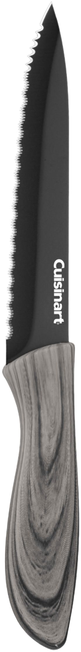 Cuisinart C55-6PCSBK Advantage 6-Piece Ceramic Coated Serrated Steak Knife  Set, Black Bundle with Deco Gear Kitchen Safety Cut Resistant Gloves and  Deco Essentials 3 Slot Manual Knife Sharpener 