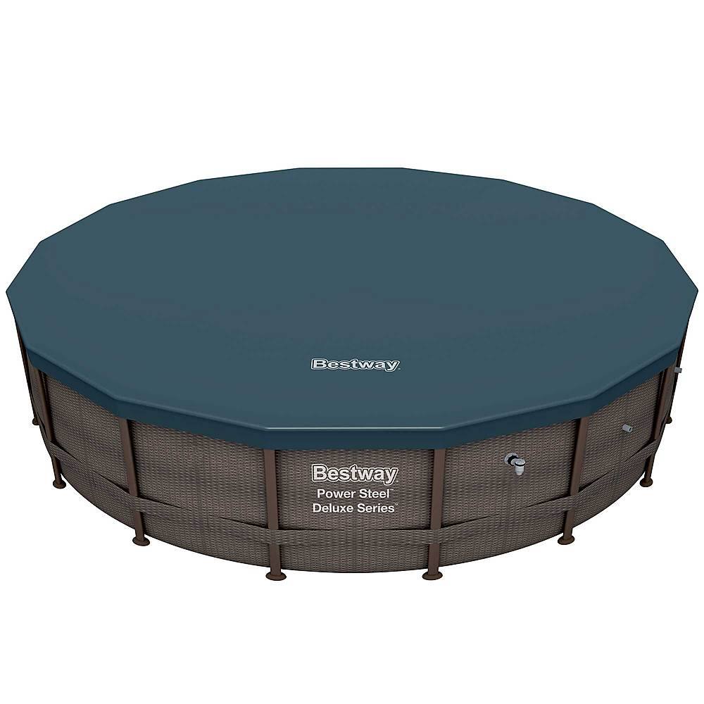 Alt View 12. Bestway - 14ft x 42in Power Steel Deluxe Above Ground Swimming Pool Set and Pump - Brown.