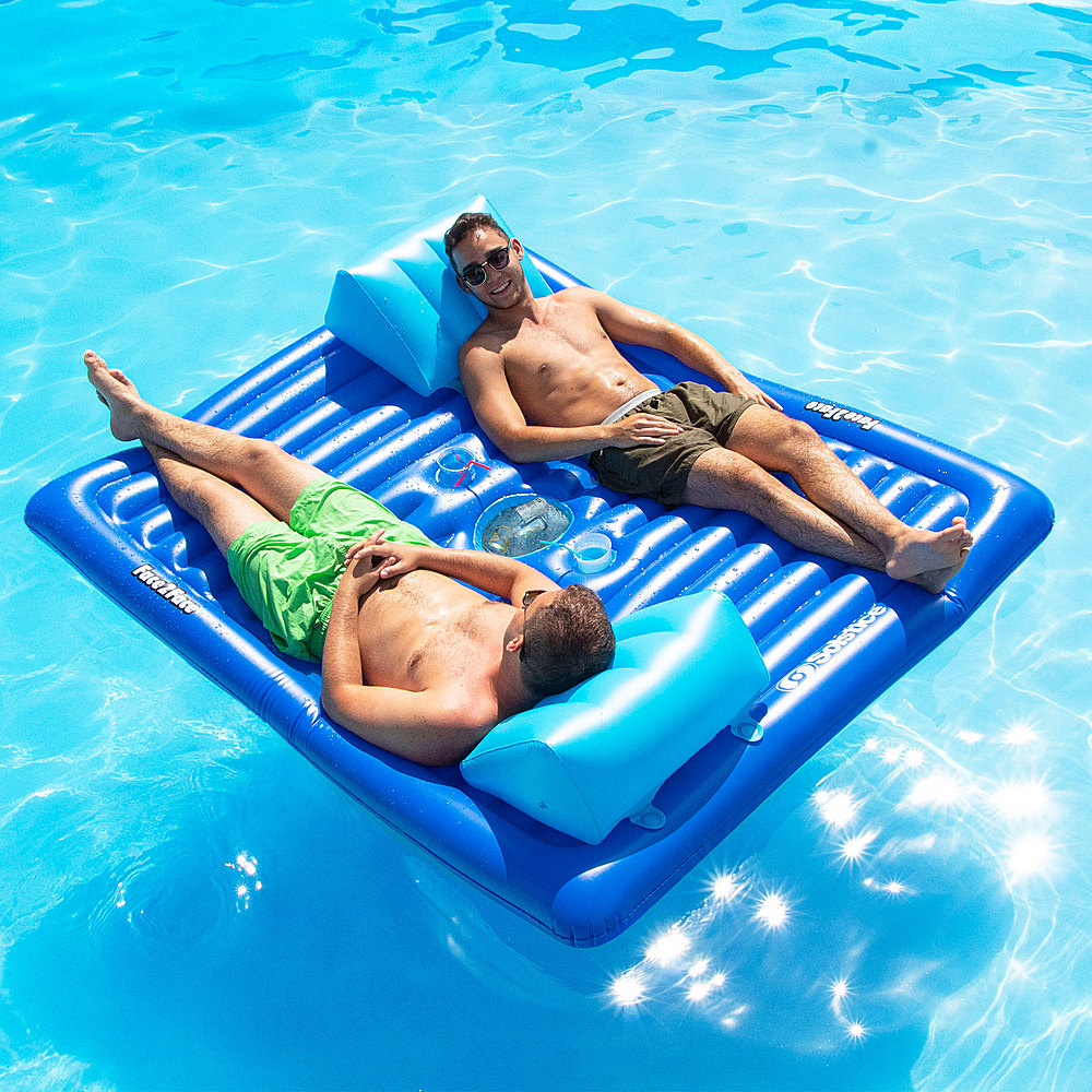2 Person Ride Pool Float Water Swimming Inflatable Lounge Chair Raft Mattress 
