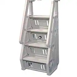Vinyl Works - Adjustable 24 Inch In-Pool Step Ladder for Above Ground Pools - White