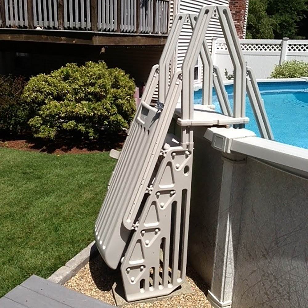 Alt View 13. Vinyl Works - Adjustable Gated Entry Above Ground Pool Ladder.