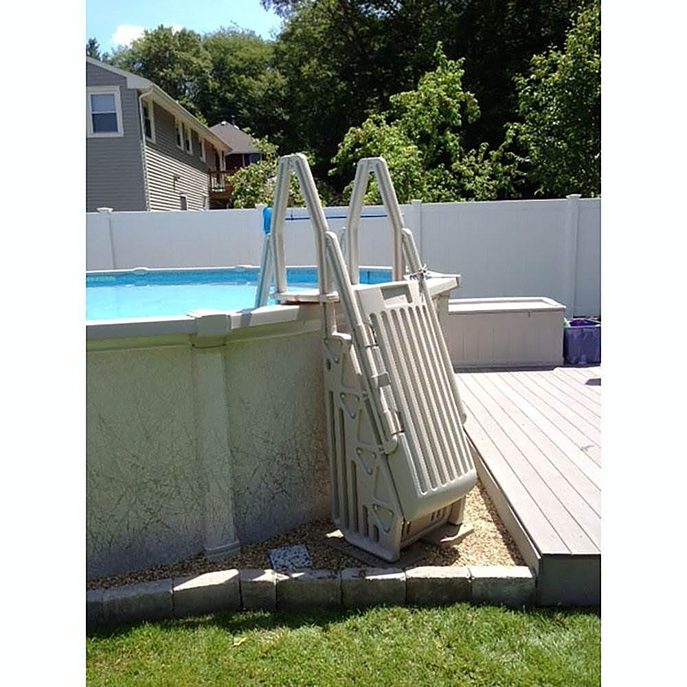 Alt View 14. Vinyl Works - Adjustable Gated Entry Above Ground Pool Ladder.