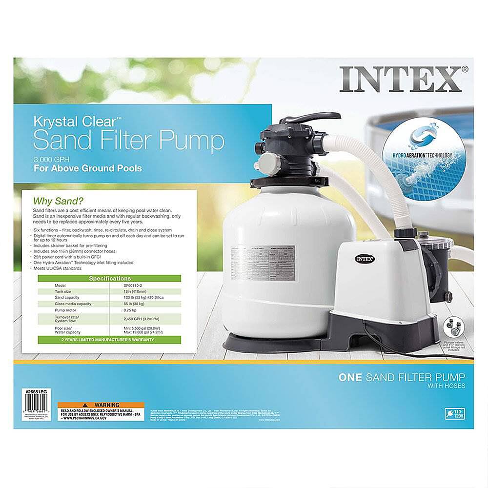 Alt View 14. Intex - 3000 GPH Above Ground Pool Sand Filter Pump w/ Deluxe Pool Maintenance Kit.